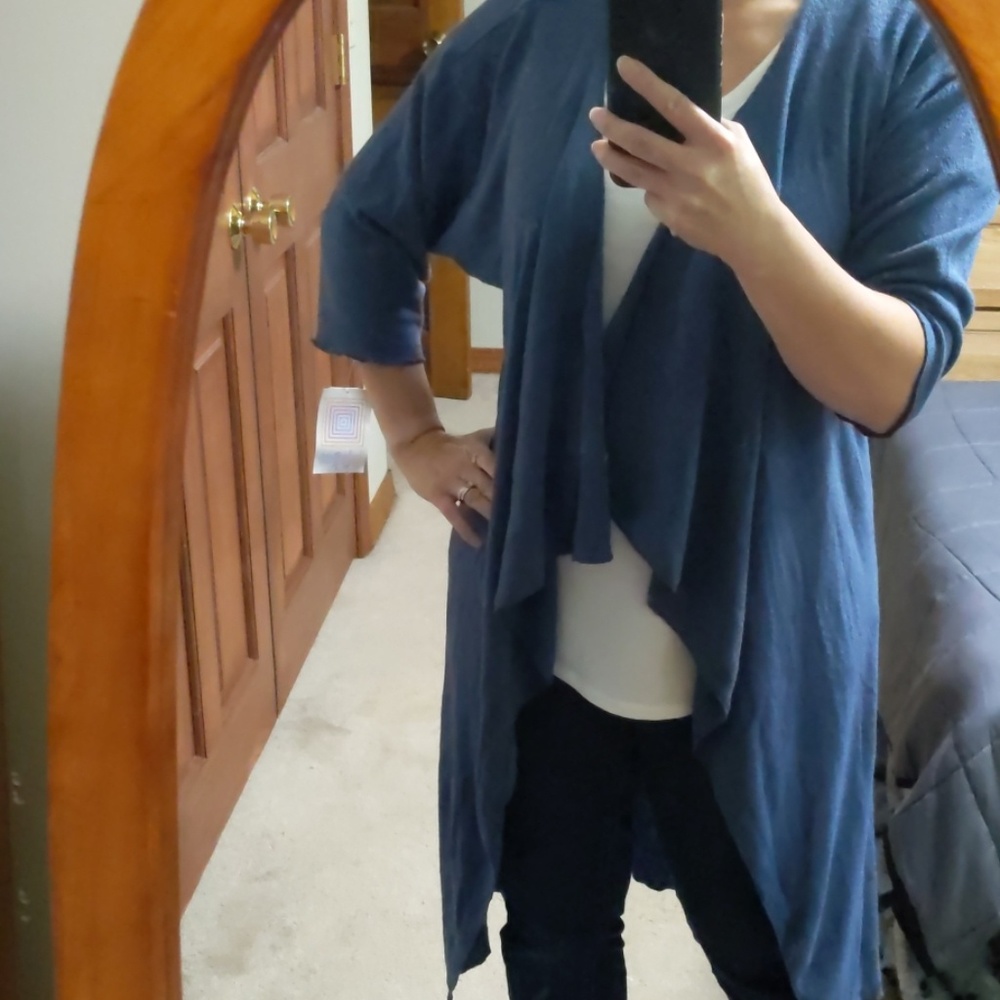 NWT Lularoe Shirley long blue sweater cardigan